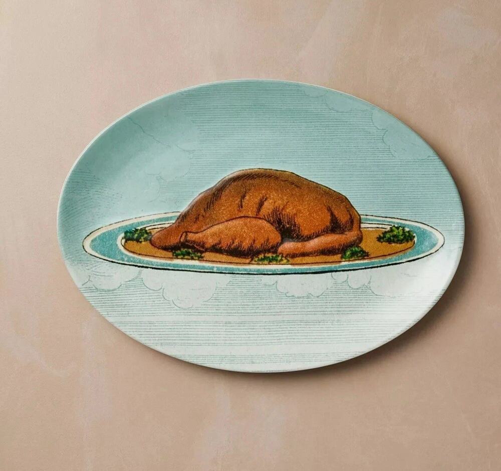 Target John Derian 10"x15" Oval Stoneware Platter Thanksgiving Cooked Turkey